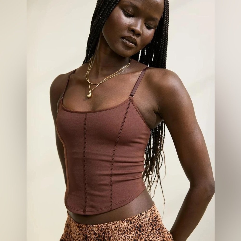 Aerie Superchill Seamless Corset Tank Top in Canyon Sun